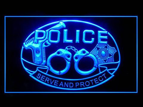 Police To Serve & Protect LED Light Sign - Free Shipping