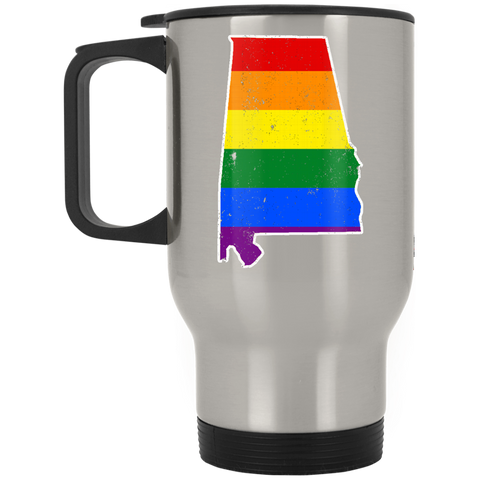 Alabama Rainbow Flag LGBT Community Pride LGBT Shirts  XP8400S Silver Stainless Travel Mug
