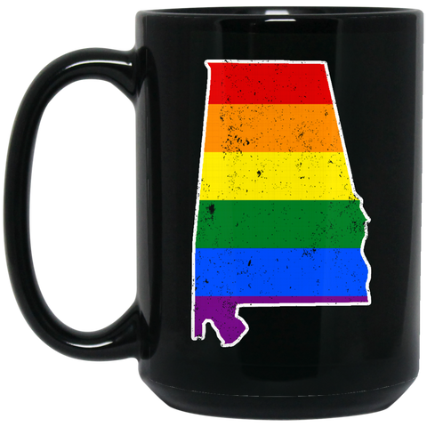 Alabama Rainbow Flag LGBT Community Pride LGBT Shirts  BM15OZ 15 oz. Black Mug