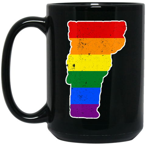 Vermont Rainbow Flag LGBT Community Pride LGBT Shirts  BM15OZ 15 oz. Black Mug