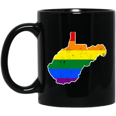 West Virginia Rainbow Flag LGBT Community Pride LGBT Shirts  BM11OZ 11 oz. Black Mug