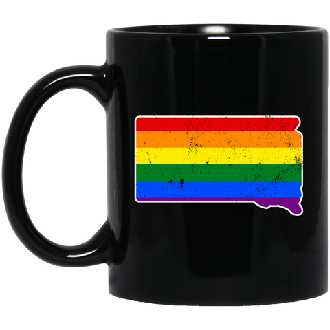 South Dakota Rainbow Flag LGBT Community Pride LGBT Shirts  BM11OZ 11 oz. Black Mug