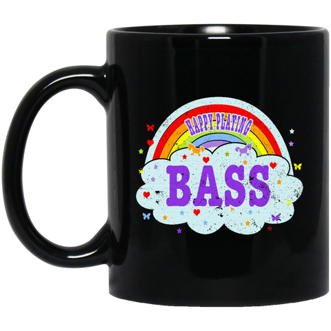 Happy-Playing-Bass-Player-T-Gift Bassist T Gift  BM11OZ 11 oz. Black Mug