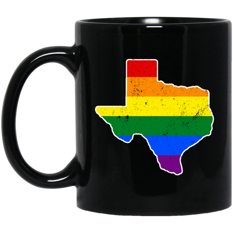 Texas Rainbow Flag LGBT Community Pride LGBT Shirts  BM11OZ 11 oz. Black Mug