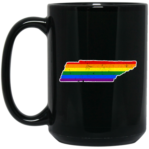 Tennessee Rainbow Flag LGBT Community Pride LGBT Shirts  BM15OZ 15 oz. Black Mug