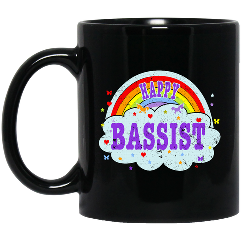 Happy-Bassist-Gift-Bass-Player-T-Gift Bass Gift  BM11OZ 11 oz. Black Mug