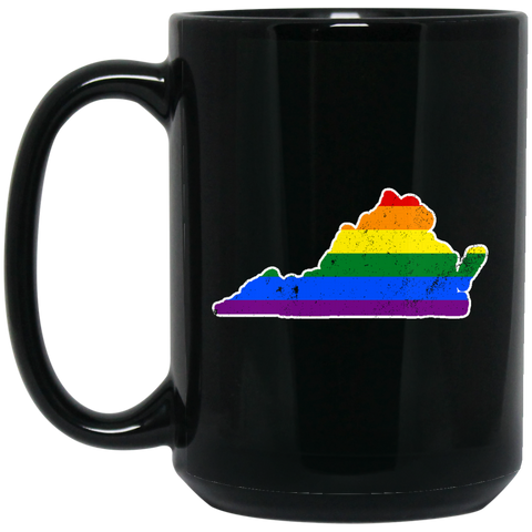 Virginia Rainbow Flag LGBT Community Pride LGBT Shirts  BM15OZ 15 oz. Black Mug