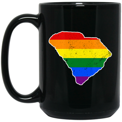 South Carolina Rainbow Flag LGBT Community Pride LGBT Shirts  BM15OZ 15 oz. Black Mug