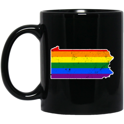 Pennsylvania Rainbow Flag LGBT Community Pride LGBT Shirts  BM11OZ 11 oz. Black Mug
