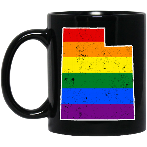 Utah Rainbow Flag LGBT Community Pride LGBT Shirts  BM11OZ 11 oz. Black Mug