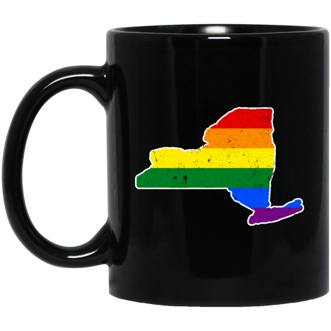New York Rainbow Flag LGBT Community Pride LGBT Shirts  BM11OZ 11 oz. Black Mug