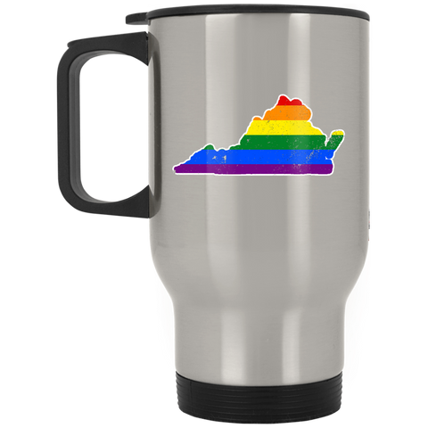 Virginia Rainbow Flag LGBT Community Pride LGBT Shirts  XP8400S Silver Stainless Travel Mug