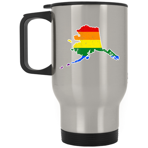 Alaska Rainbow Flag LGBT Community Pride LGBT Shirts  XP8400S Silver Stainless Travel Mug