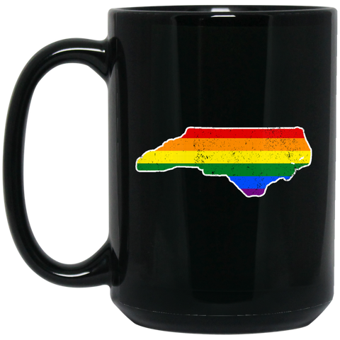 North Carolina Rainbow Flag LGBT Community Pride LGBT Shirt  BM15OZ 15 oz. Black Mug