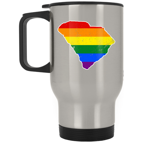 South Carolina Rainbow Flag LGBT Community Pride LGBT Shirts  XP8400S Silver Stainless Travel Mug