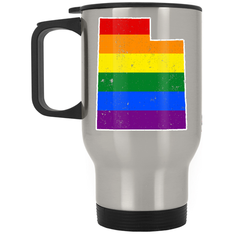 Utah Rainbow Flag LGBT Community Pride LGBT Shirts  XP8400S Silver Stainless Travel Mug