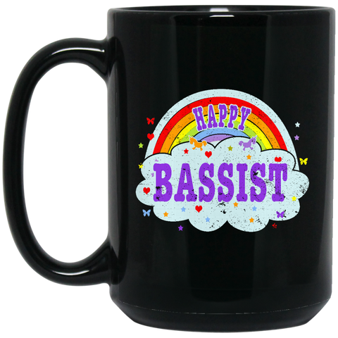 Happy-Bassist-Gift-Bass-Player-T-Gift Bass Gift  BM15OZ 15 oz. Black Mug