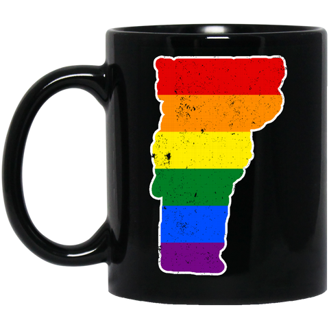 Vermont Rainbow Flag LGBT Community Pride LGBT Shirts  BM11OZ 11 oz. Black Mug