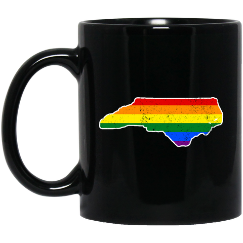 North Carolina Rainbow Flag LGBT Community Pride LGBT Shirt  BM11OZ 11 oz. Black Mug