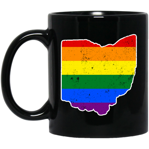 Ohio Rainbow Flag LGBT Community Pride LGBT Shirts  BM11OZ 11 oz. Black Mug