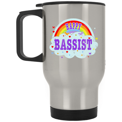 Happy-Bassist-Gift-Bass-Player-T-Gift Bass Gift  XP8400S Silver Stainless Travel Mug