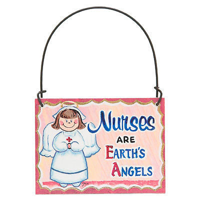 Mini Sign Nurses Earth's Angels - Free Shipping