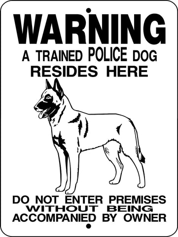 Police K-9 Warning German Shepherd Sign - Free Shipping