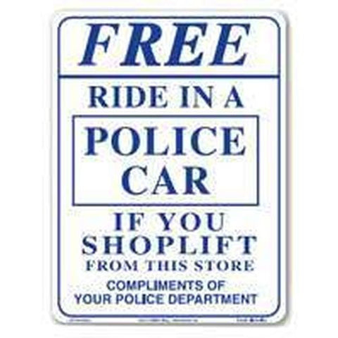 Two Free Ride In A Cop Car Signs - Free Shipping - Shoppzee