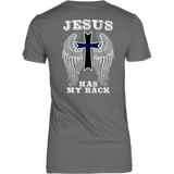 Police Thin Blue Line Cross Jesus Guardian Angel Shirt