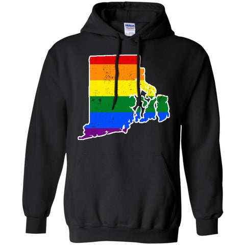 Rhode Island Rainbow Flag LGBT Community Pride LGBT Shirts  G185 Gildan Pullover Hoodie 8 oz.