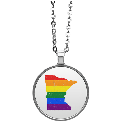 Minnesota Rainbow Flag LGBT Community Pride LGBT Shirts  UN4686 Circle Necklace