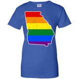 Georgia Rainbow Flag LGBT Community Pride LGBT Shirts  G200L Gildan Ladies' 100% Cotton T-Shirt