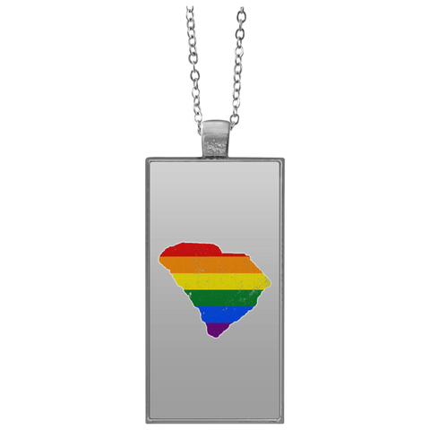 South Carolina Rainbow Flag LGBT Community Pride LGBT Shirts  UN4682 Rectangle Necklace
