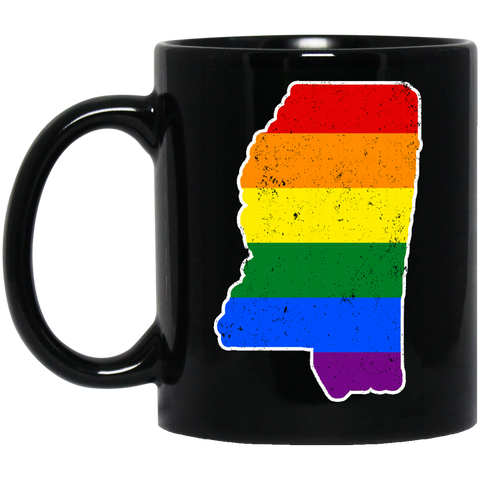 Mississippi Rainbow Flag LGBT Community Pride LGBT Shirts  BM11OZ 11 oz. Black Mug