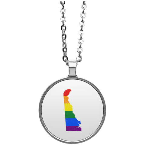 Delaware Rainbow Flag LGBT Community Pride LGBT Shirts  UN4686 Circle Necklace