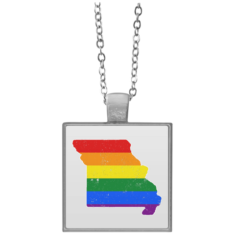 Missouri Rainbow Flag LGBT Community Pride LGBT Shirts  UN4684 Square Necklace