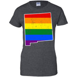 New Mexico Rainbow Flag LGBT Community Pride LGBT Shirts  G200L Gildan Ladies' 100% Cotton T-Shirt