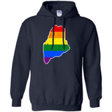 Maine Rainbow Flag LGBT Community Pride LGBT Shirts  G185 Gildan Pullover Hoodie 8 oz.