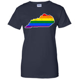 Kentucky Rainbow Flag LGBT Community Pride LGBT Shirts  G200L Gildan Ladies' 100% Cotton T-Shirt