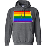 North Dakota Rainbow Flag LGBT Community Pride LGBT Shirts  G185 Gildan Pullover Hoodie 8 oz.