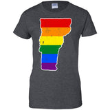 Vermont Rainbow Flag LGBT Community Pride LGBT Shirts  G200L Gildan Ladies' 100% Cotton T-Shirt