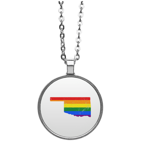 Oklahoma Rainbow Flag LGBT Community Pride LGBT Shirts  UN4686 Circle Necklace