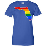 Florida Rainbow Flag LGBT Community Pride LGBT Shirts  G200L Gildan Ladies' 100% Cotton T-Shirt