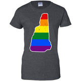 New Hampshire Rainbow Flag LGBT Community Pride LGBT Shirt  G200L Gildan Ladies' 100% Cotton T-Shirt