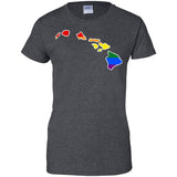 Hawaii Rainbow Flag LGBT Community Pride LGBT Shirts  G200L Gildan Ladies' 100% Cotton T-Shirt