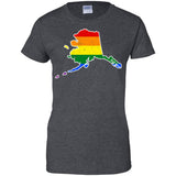 Alaska Rainbow Flag LGBT Community Pride LGBT Shirts  G200L Gildan Ladies' 100% Cotton T-Shirt