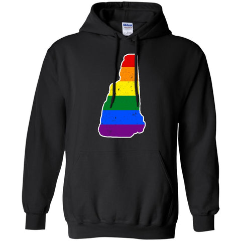 New Hampshire Rainbow Flag LGBT Community Pride LGBT Shirt  G185 Gildan Pullover Hoodie 8 oz.