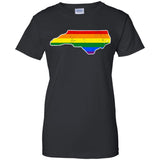 North Carolina Rainbow Flag LGBT Community Pride LGBT Shirt  G200L Gildan Ladies' 100% Cotton T-Shirt