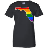 Florida Rainbow Flag LGBT Community Pride LGBT Shirts  G200L Gildan Ladies' 100% Cotton T-Shirt