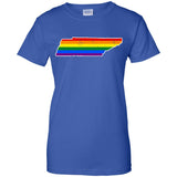Tennessee Rainbow Flag LGBT Community Pride LGBT Shirts  G200L Gildan Ladies' 100% Cotton T-Shirt